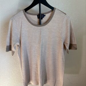 Pendleton Light Beige Short Sleeve Tee 100% Wool Soft & Light Weight